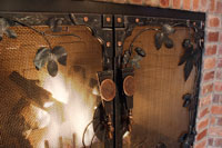 Deschutes Brewery hand forged fireplace doors