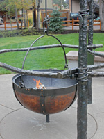 wrought iron log fire pit