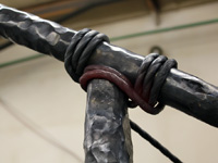 iron rope wrapped in place