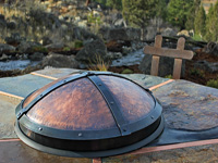hand forged copper fire pit cover