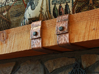 double hammered copper mantel straps