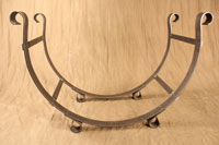 Hand forged mantel straps by blacksmiths at Ponderosa Forge
