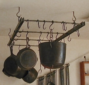 Pot And Pan Hanging Rack, Antique Cast Iron Pot Rack, Kitchen